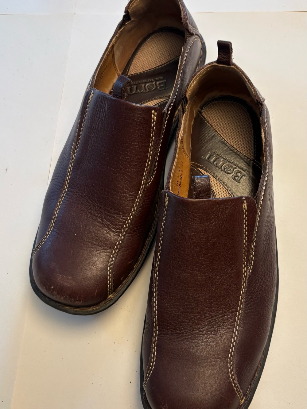 Born Women's Dark Brown Leather Slip-On Loafers